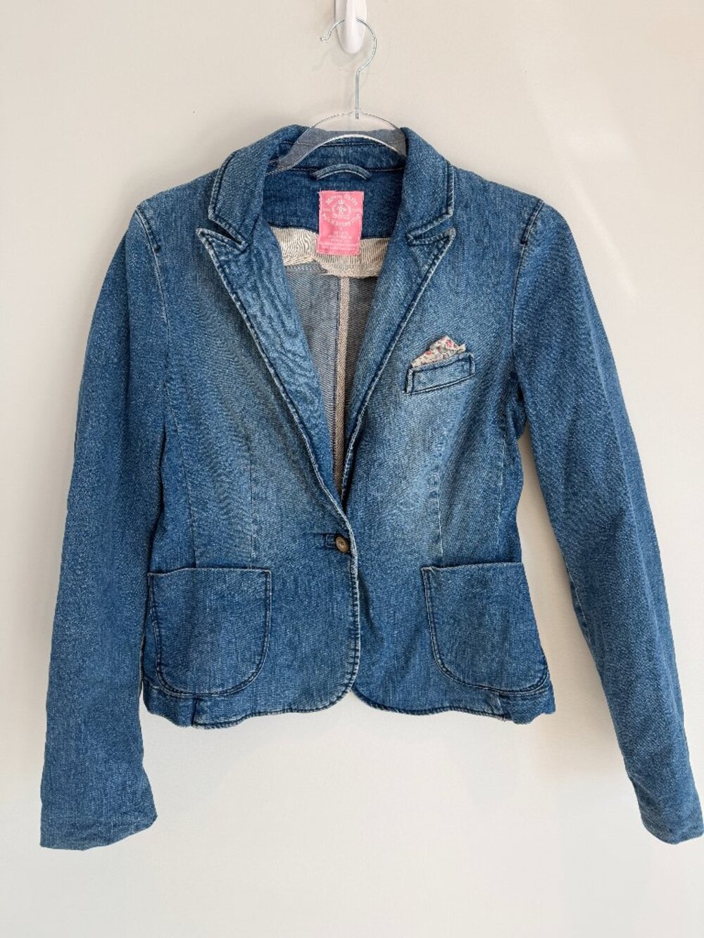 Monte Carlo Polo & Jockey Club Vintage Denim Blazer Jacket Small